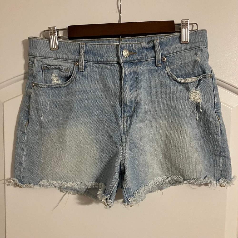 LOFT Made and Love Cut Off Distressed High Rise Jean Shorts Size 4/27 Light Wash